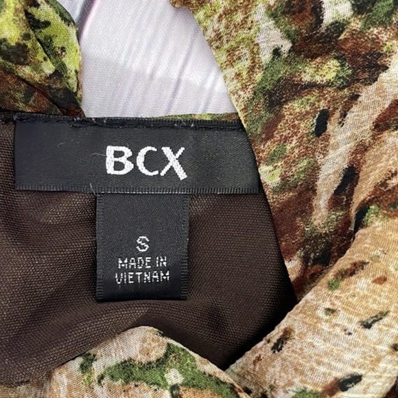 BCX Chiffon Camo Camouflage Sleeveless Summer Halter Top w Front Ruffles Size S - Picture 12 of 12